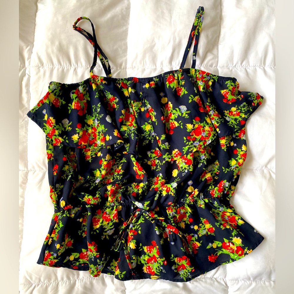 Cropped Floral Blouse
